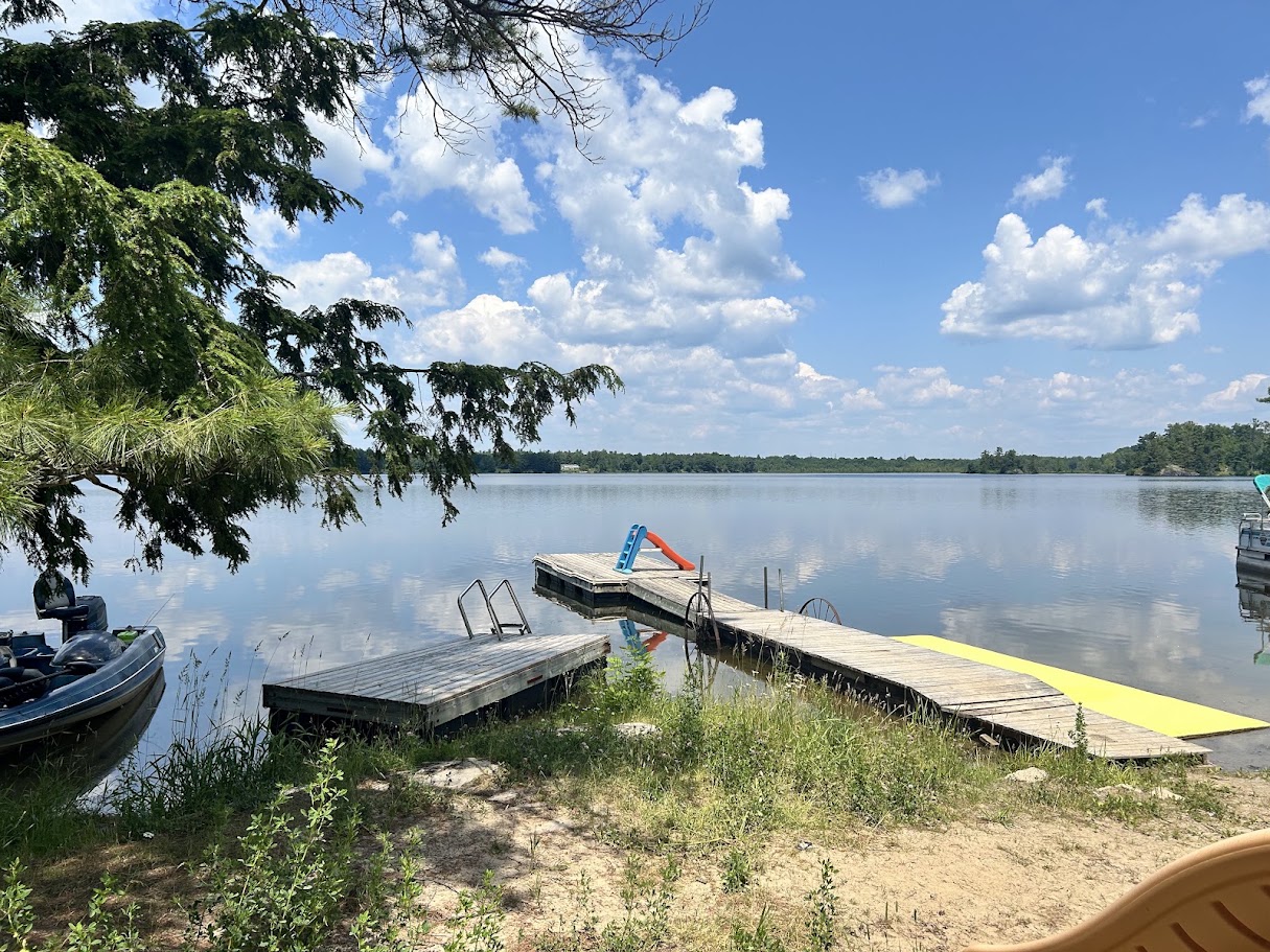 Cooling off at the private campground on Cole Lake